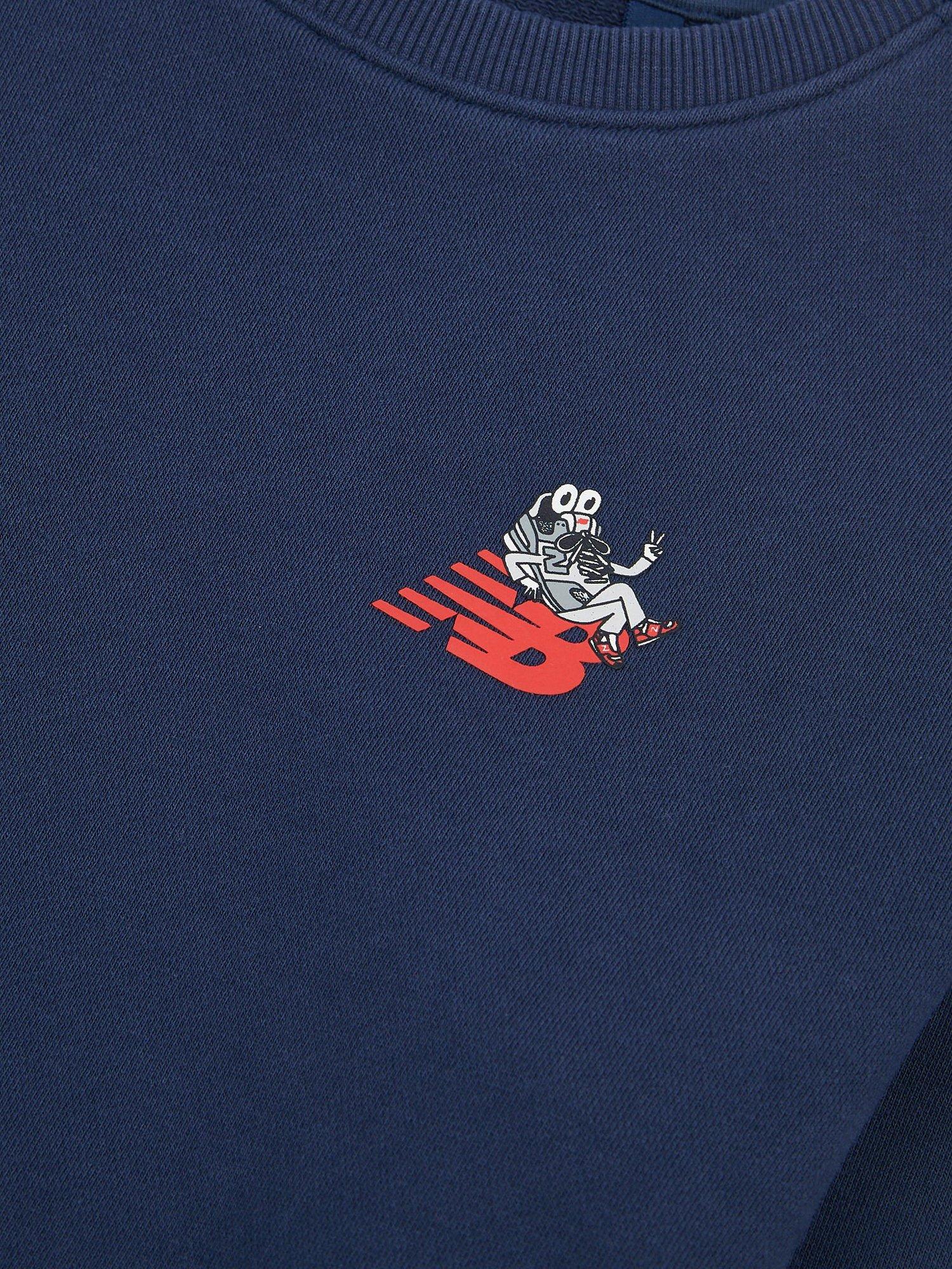 Product image 6 of 11, which shows New Balance Kids' Cotton Sneaker Guy Graphic Sweatshirt, Nb Navy, 7-8 years