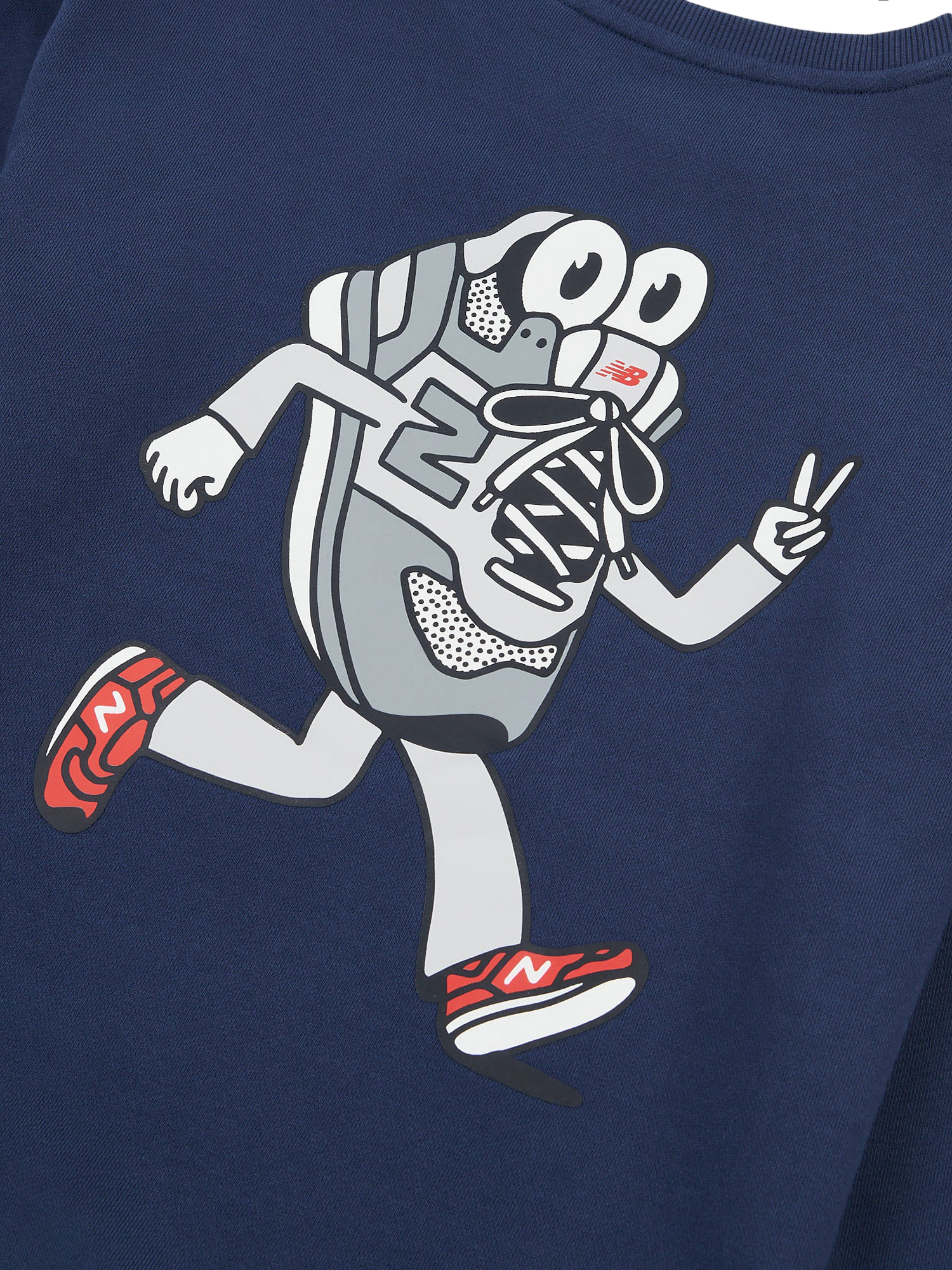 Product image 7 of 11, which shows New Balance Kids' Cotton Sneaker Guy Graphic Sweatshirt, Nb Navy, 7-8 years