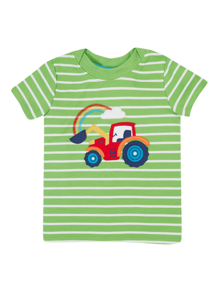 Frugi Baby Tractor Easy On Pure Organic Cotton T-Shirt, Kiwi Breton, Kiwi Breton