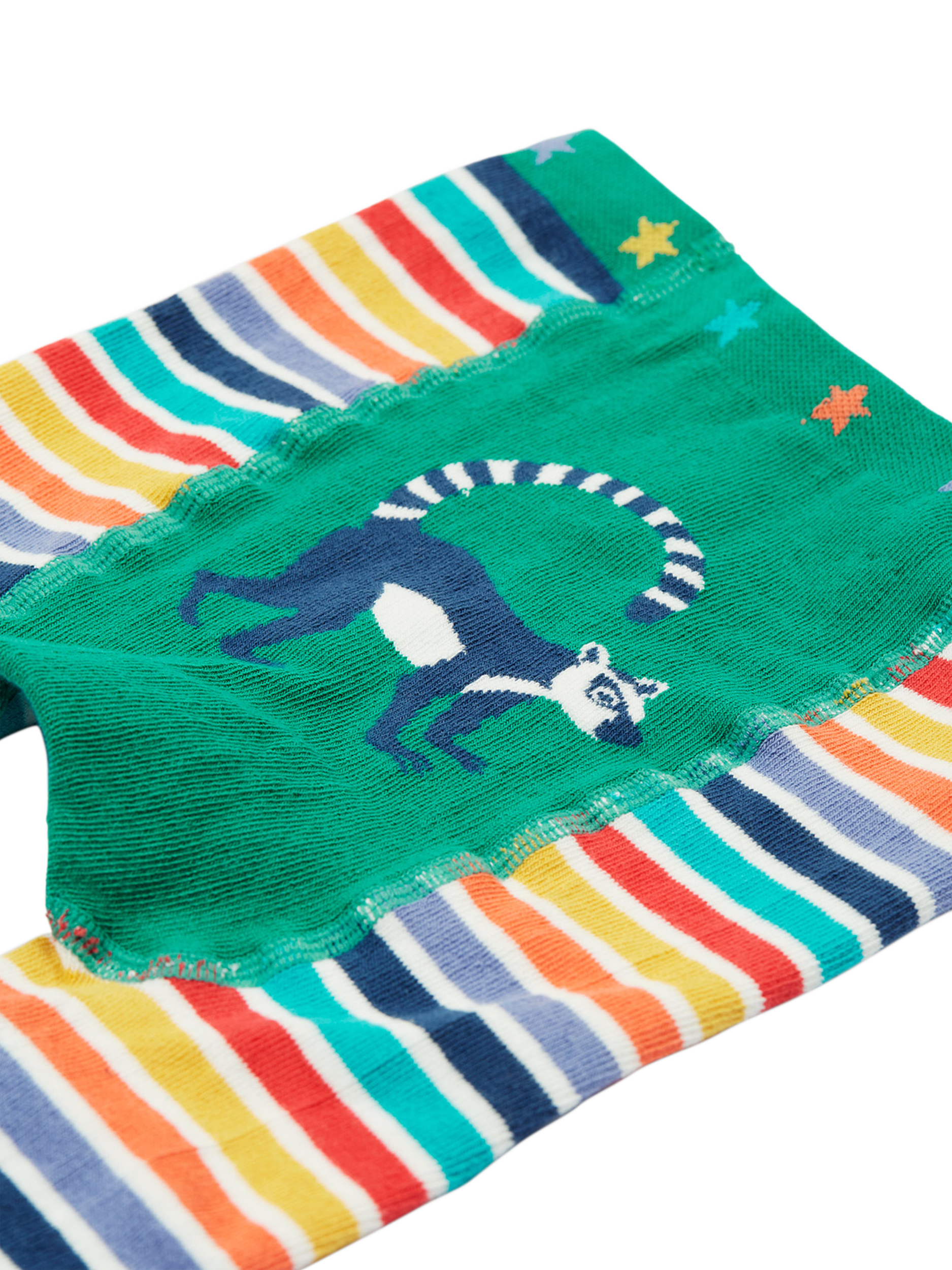 Product image 3 of 4, which shows Frugi Baby Organic Cotton Rich Lemur Leggings, Multi, 0-6 months