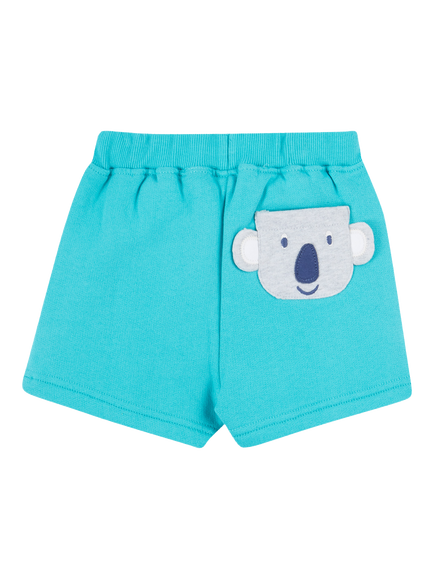 Frugi Baby Syd Organic Cotton Pocket Shorts, Sea Moss/Koala - view 2, Sea Moss/Koala
