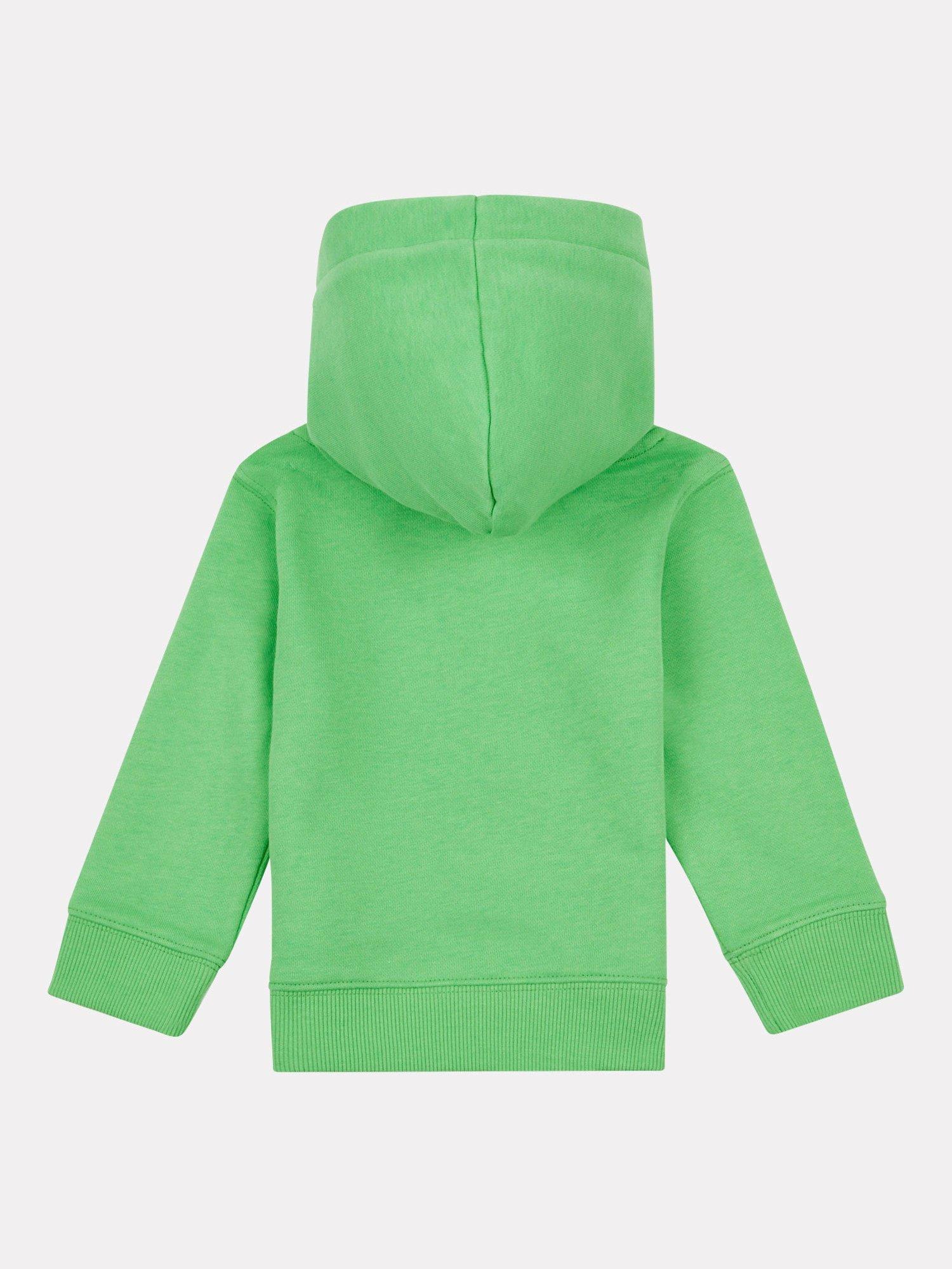 Product image 2 of 3, which shows New Balance Kids' French Terry Stacked Logo Hoodie, Green Apple, 12 months