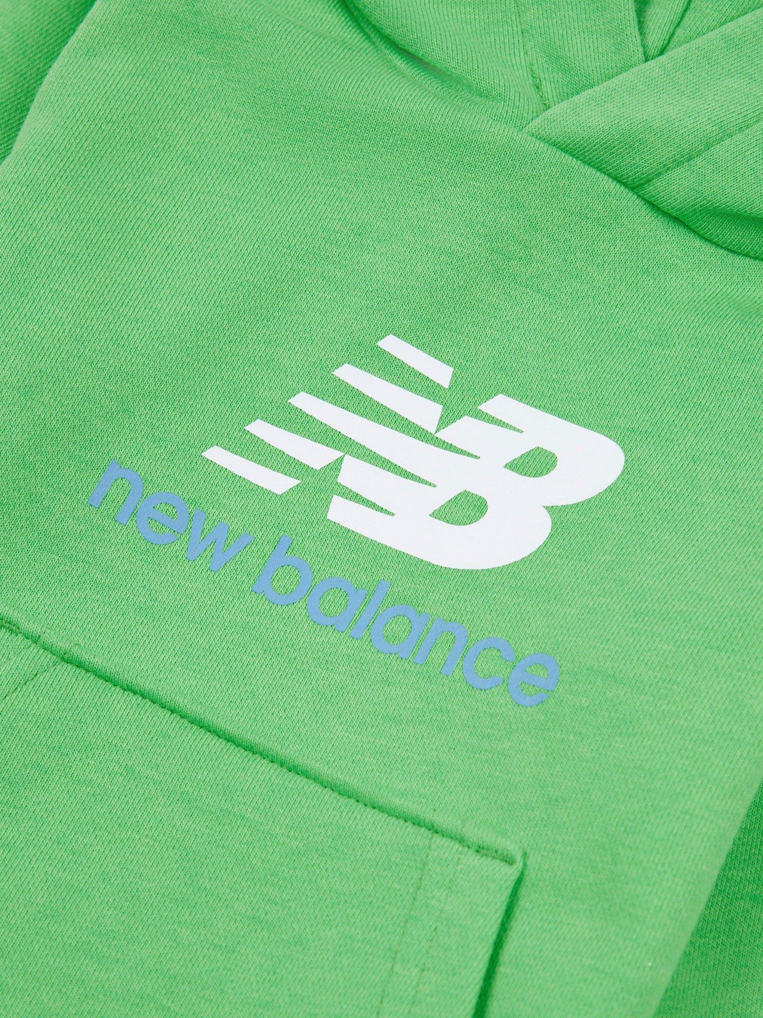 Product image 3 of 3, which shows New Balance Kids' French Terry Stacked Logo Hoodie, Green Apple, 12 months