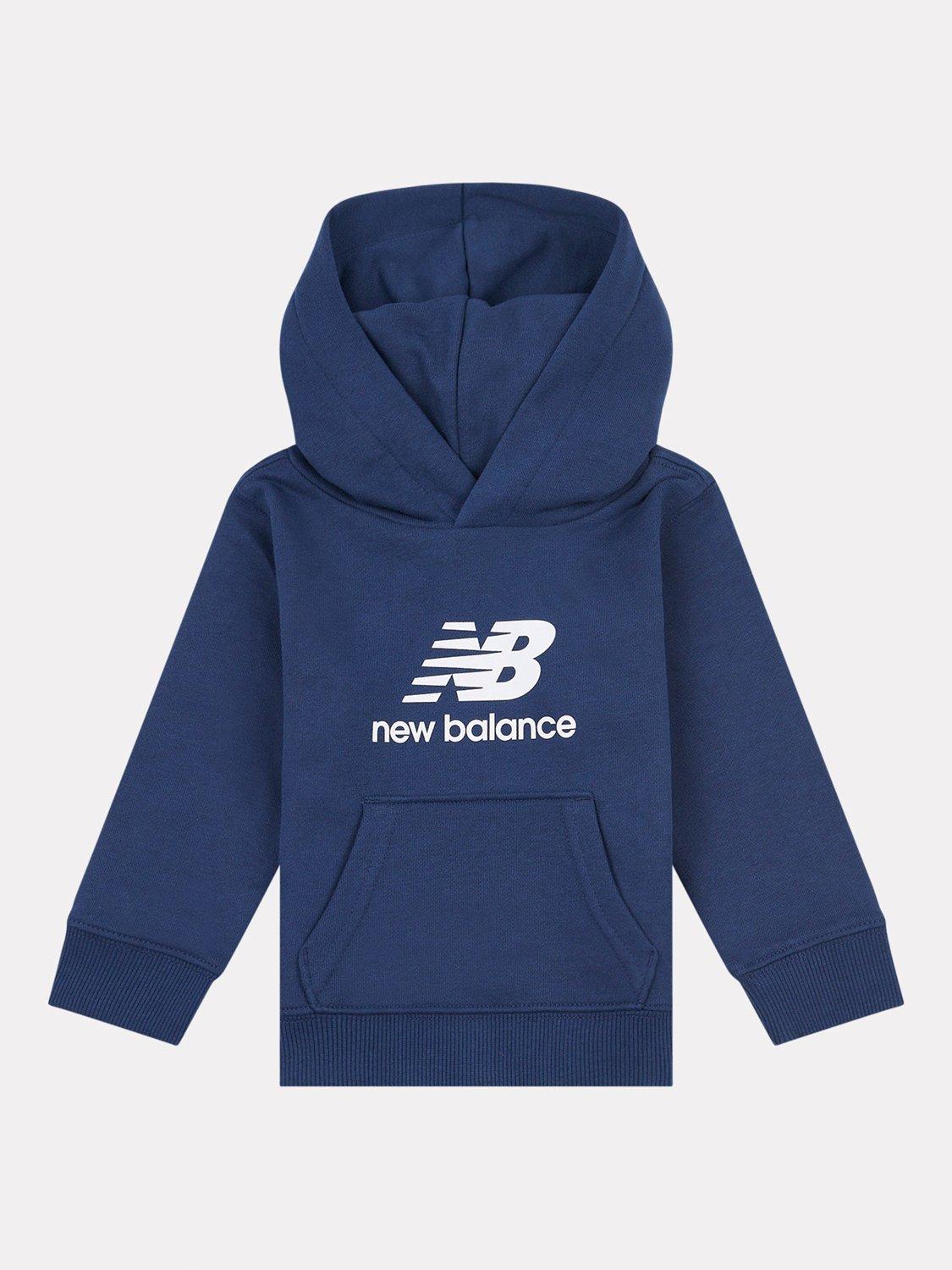 Product image 1 of 3, which shows New Balance Kids' Cotton Relaxed Hoodie, Navy, 12 months