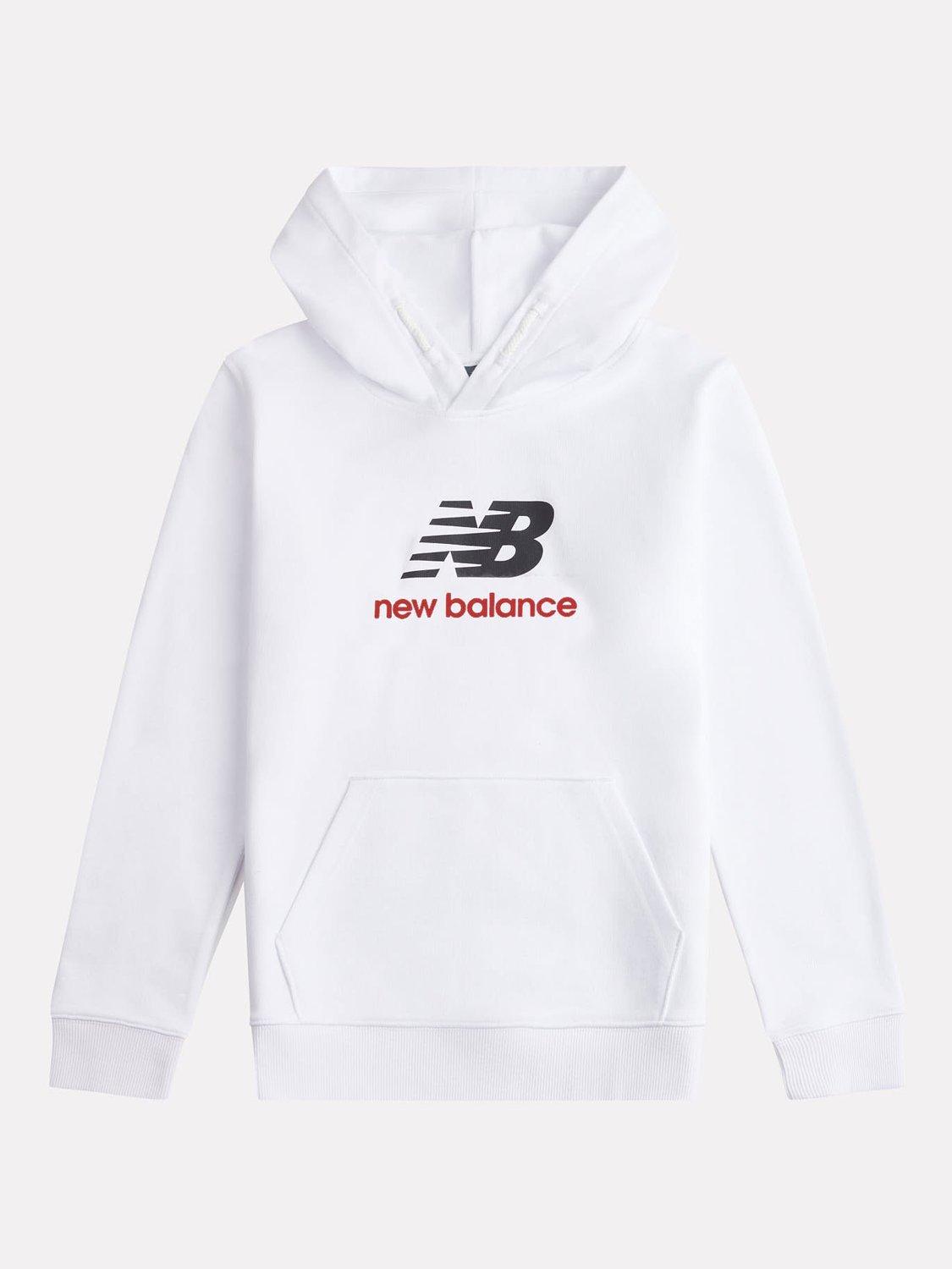 Product image 1 of 3, which shows New Balance Kids' Cotton Relaxed Hoodie, Bright White, 12 months