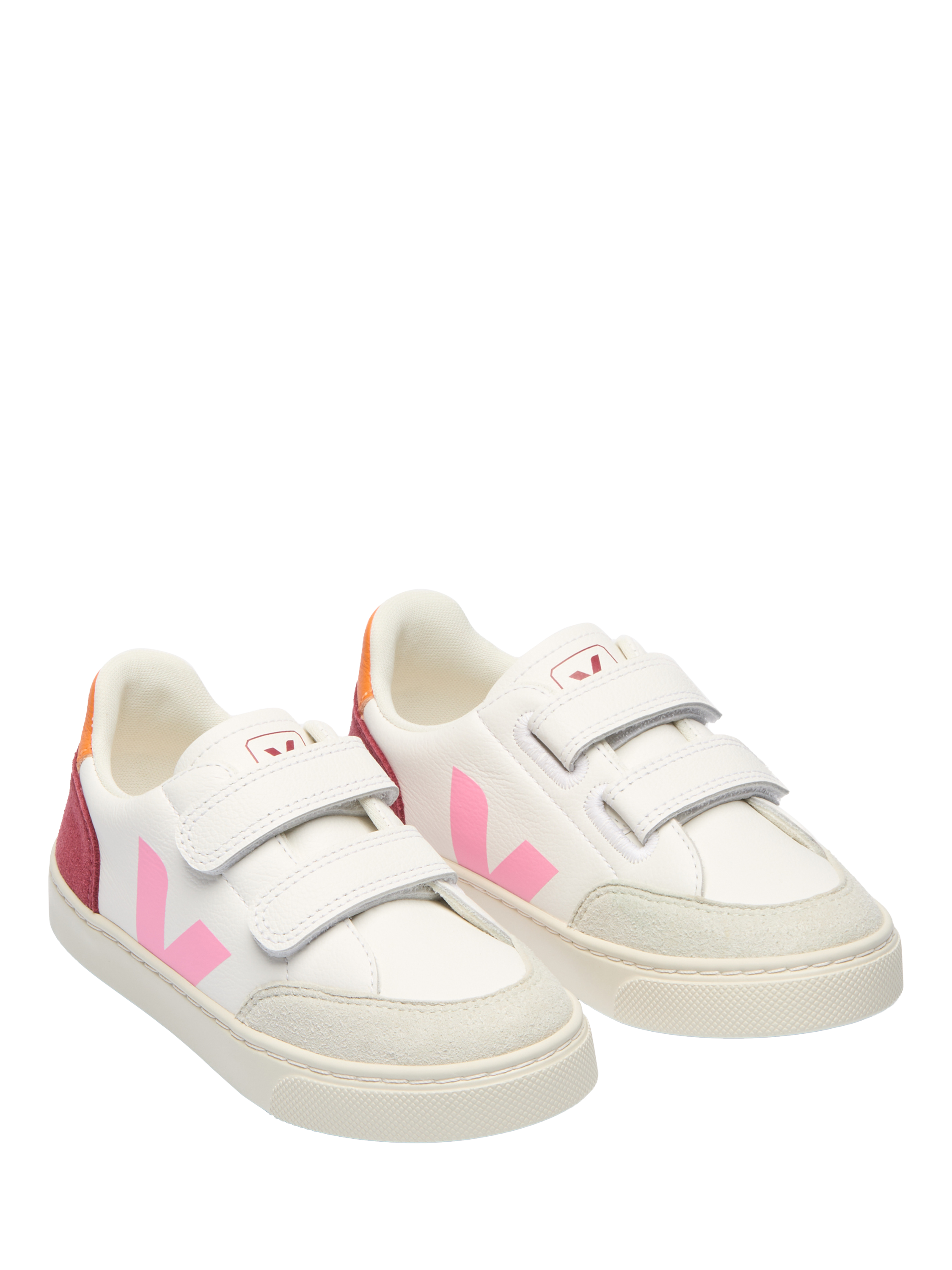 Product image 2 of 3, which shows VEJA Kids' V-12 Leather Colour Block Trainers, Multico-marsala, EU28