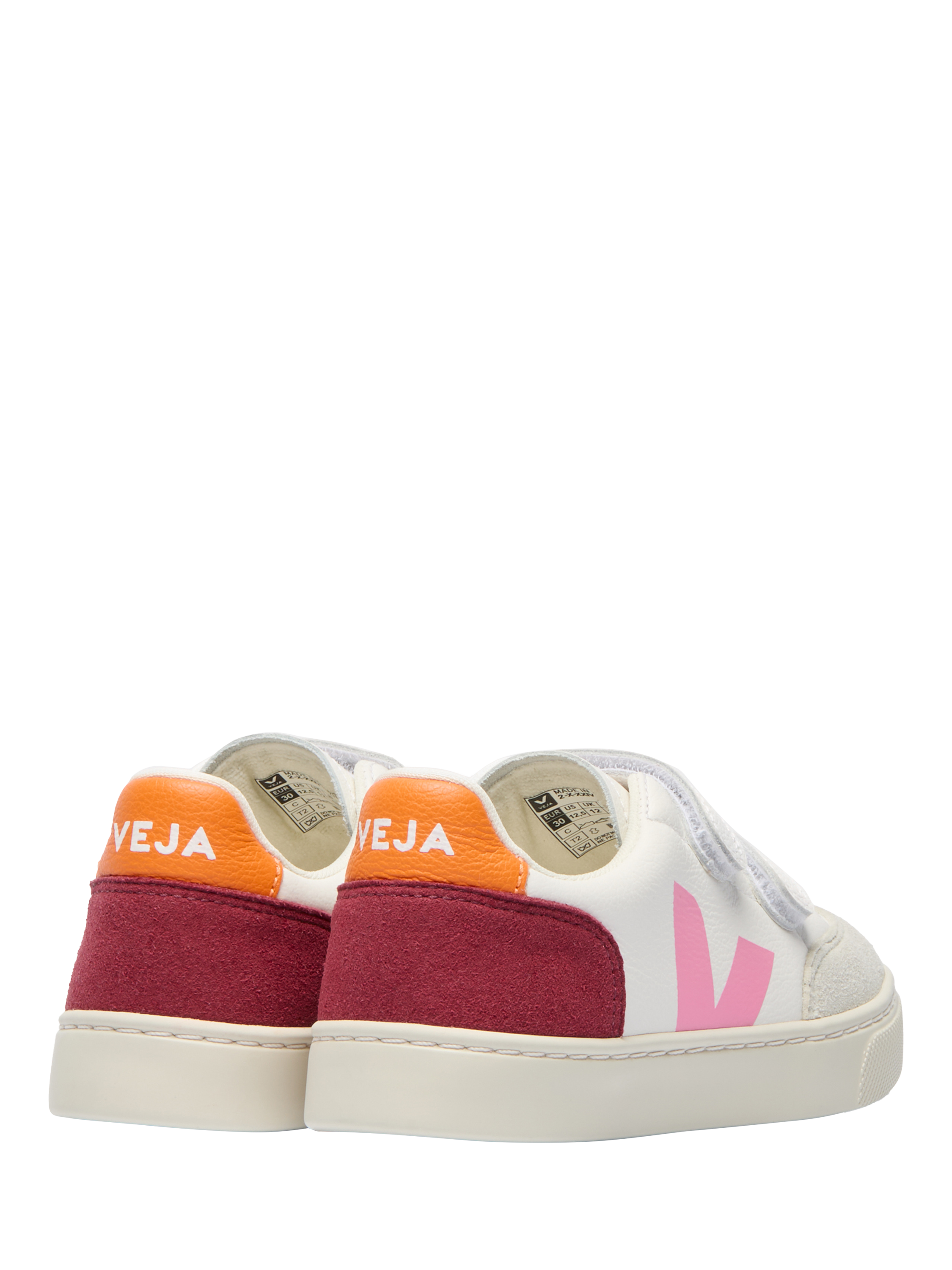 Product image 3 of 3, which shows VEJA Kids' V-12 Leather Colour Block Trainers, Multico-marsala, EU28
