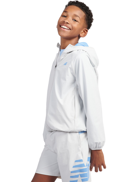 New Balance Kids' Packable Jacket, Grey Matter - view 2, Grey Matter