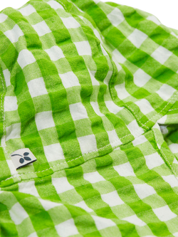Frugi Baby Organic Cotton Seersucker Legionnaire Hat, Macaw Gingham - view 2, Macaw Gingham