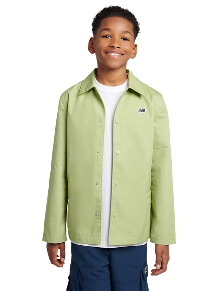 New Balance Kids' Premium Water Resistant Coach Jacket, Everglade Green, Everglade Green