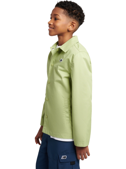 New Balance Kids' Premium Water Resistant Coach Jacket, Everglade Green - view 2, Everglade Green