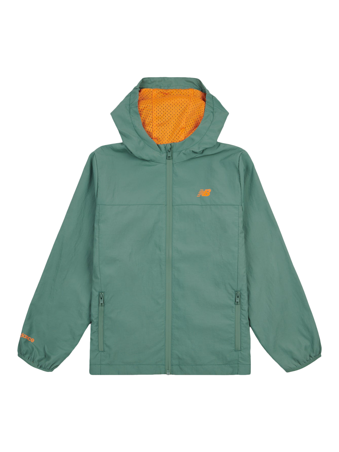 Product image 7 of 10, which shows New Balance Kids' Water Resistant Light Weight Jacket, Dark Juniper, 7-8 years