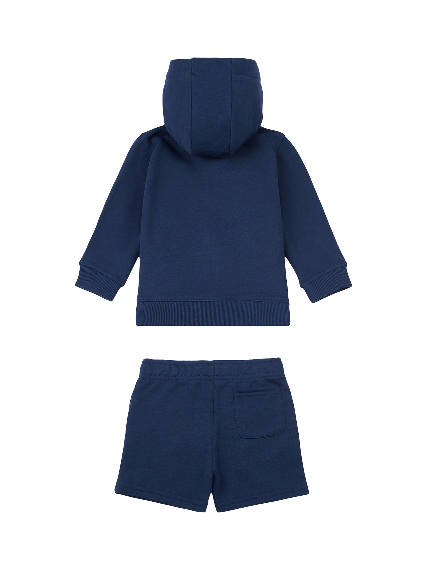 Product image 2 of 5, which shows New Balance Kids' Cotton Hooded T-Shirt and Shorts Set, Navy, 12 months