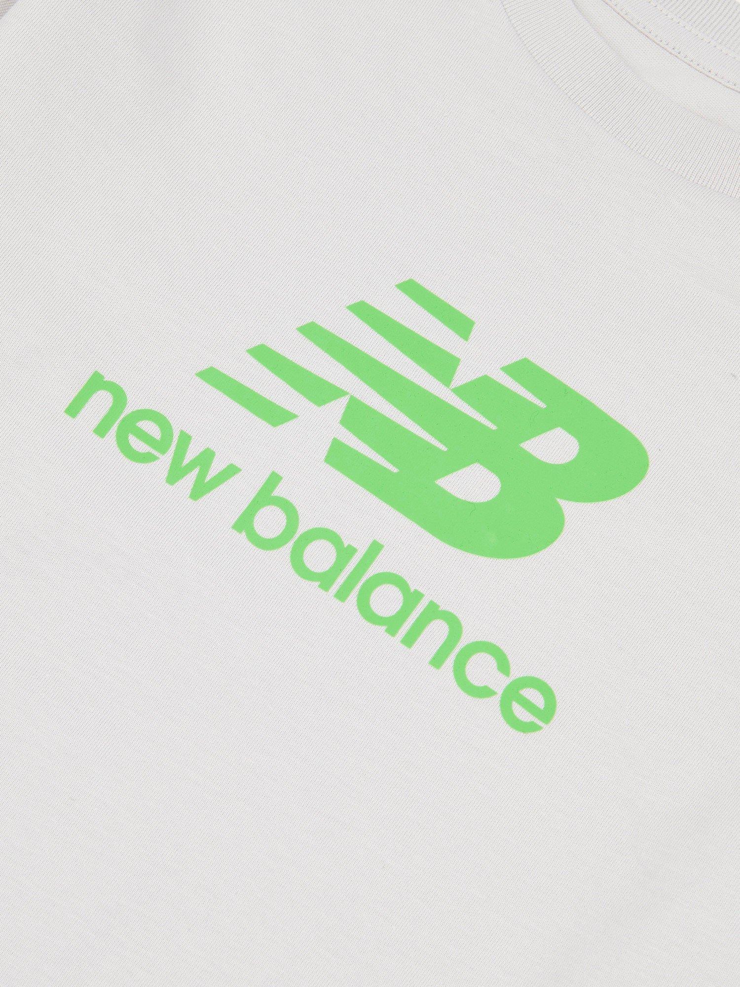 Product image 4 of 5, which shows New Balance Kids' Cotton Logo T-Shirt & Shorts Set, Green Apple, 7-8 years