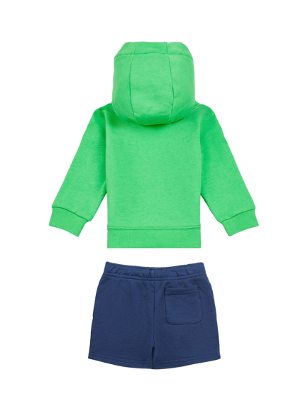 New Balance Kids' Cotton Logo Hoodie & Shorts Set - view 2, Green Apple