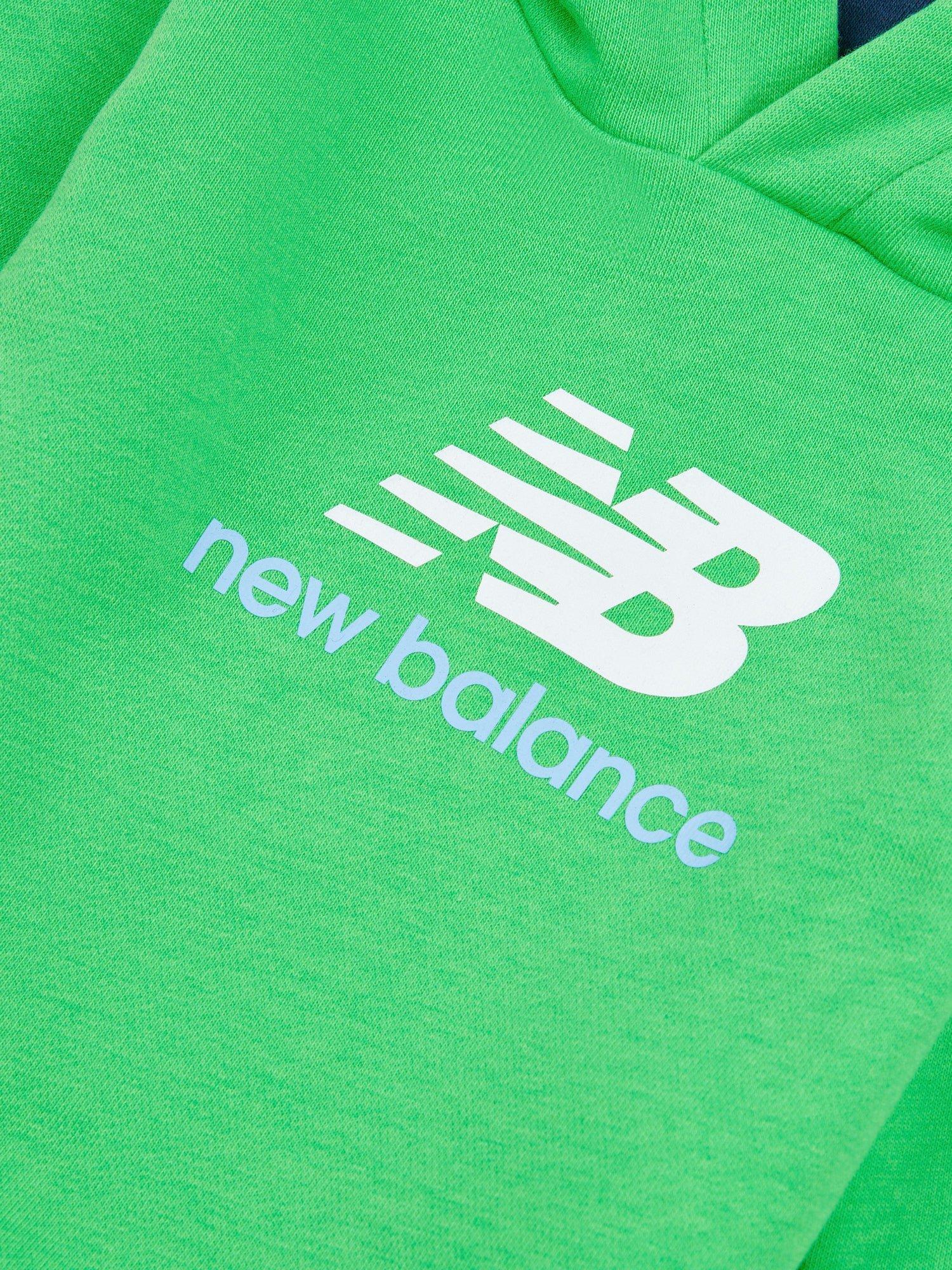 Product image 4 of 5, which shows New Balance Kids' Cotton Logo Hoodie & Shorts Set, Green Apple, 12 months