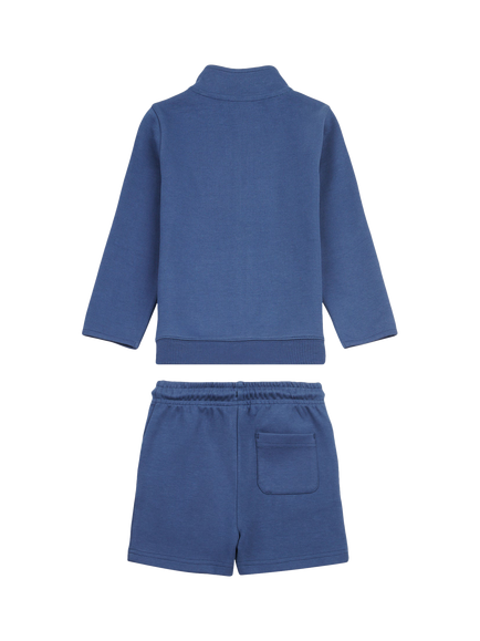 New Balance Kids' Cotton Zip-Up Jacket & Shorts Set, Nb Navy - view 2, Nb Navy