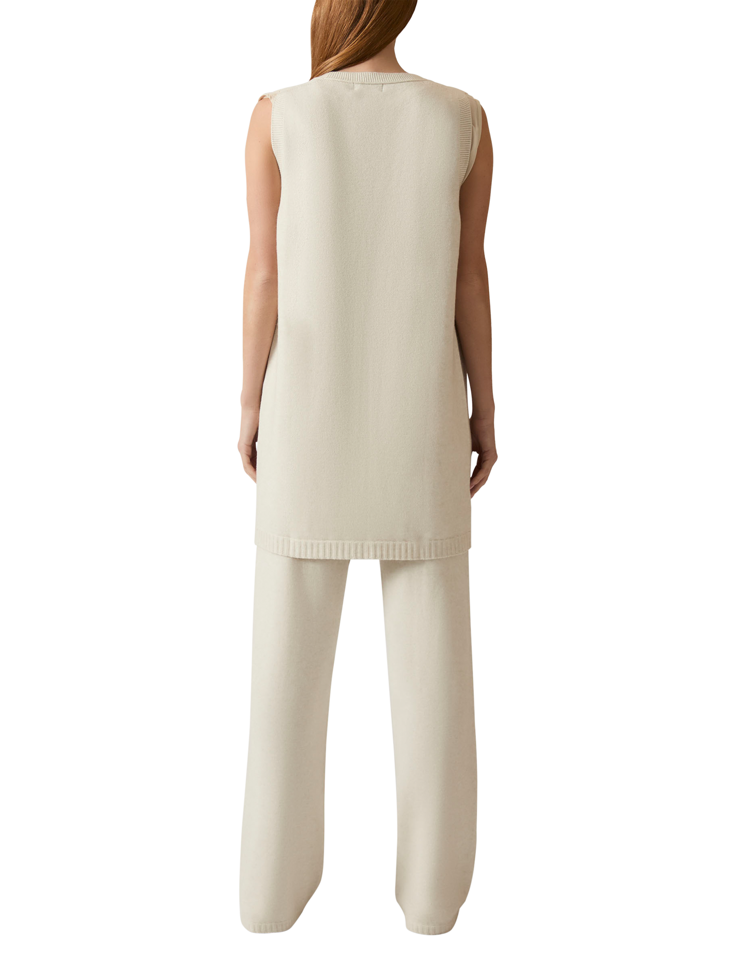Product image 2 of 6, which shows James Lakeland High Waist Knitted Trousers, White, 8