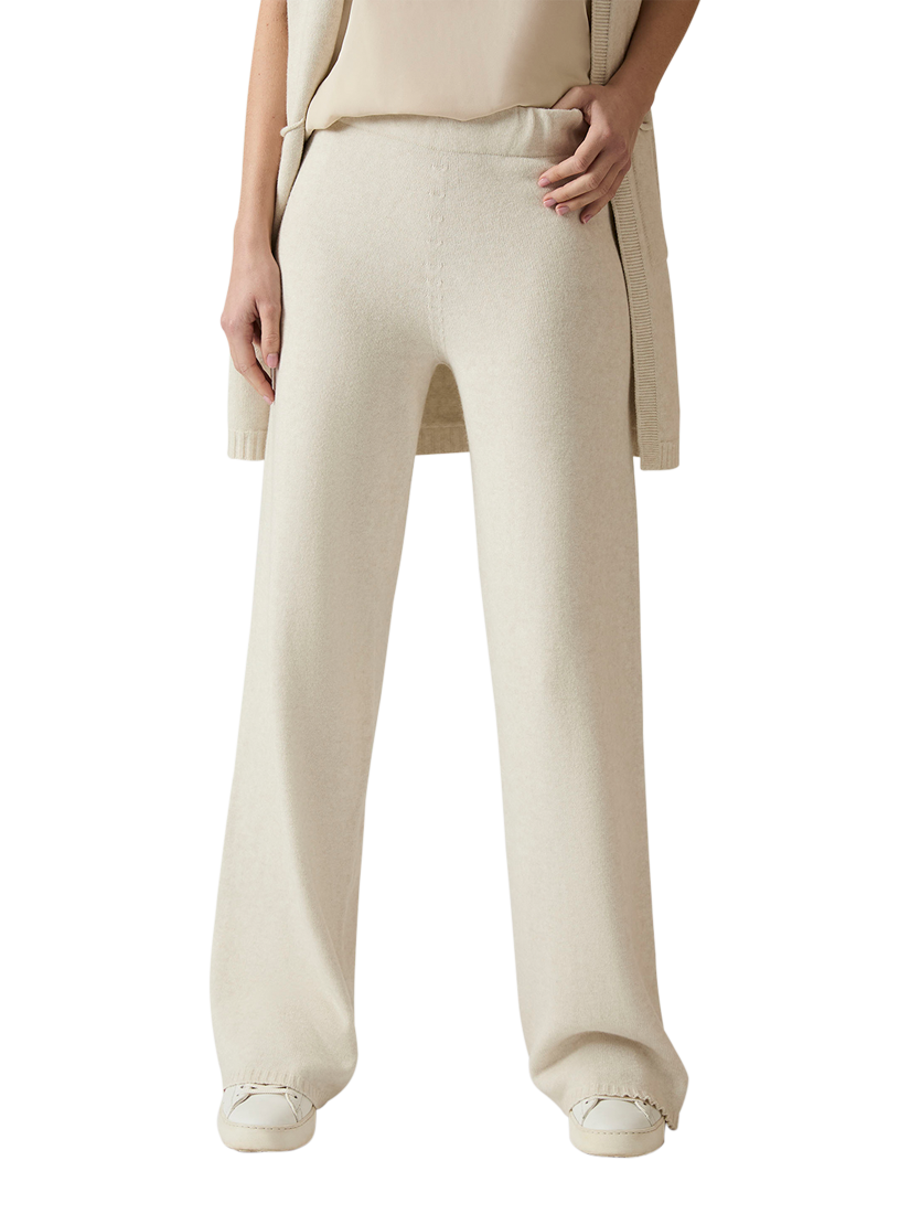 Product image 3 of 6, which shows James Lakeland High Waist Knitted Trousers, White, 8