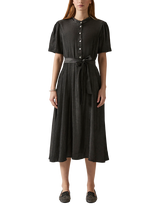 L.K.Bennett Gigi Polka Dot Plisse Dress, Black/White