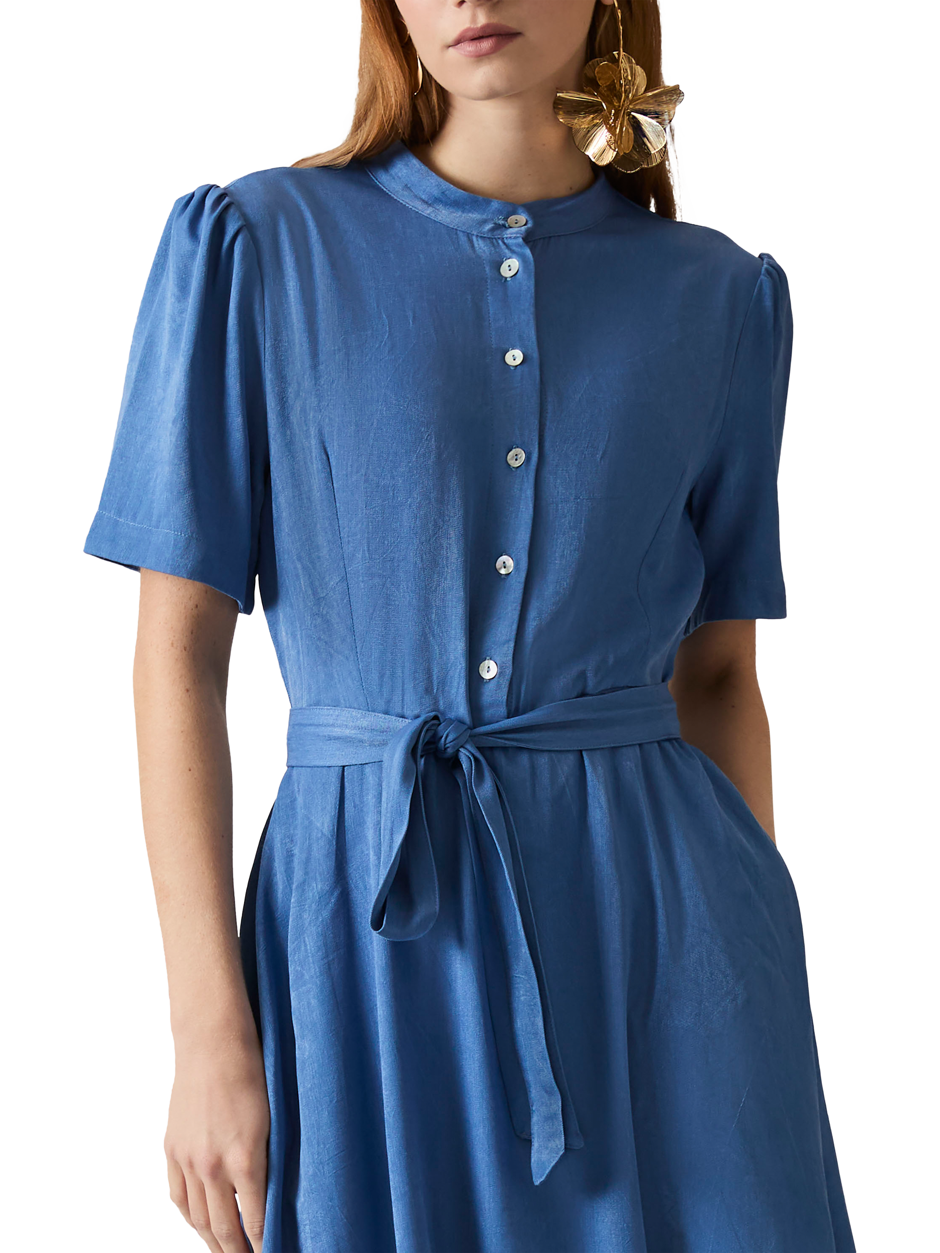 Product image 4 of 6, which shows James Lakeland Day Shirt Dress, Blue, 8