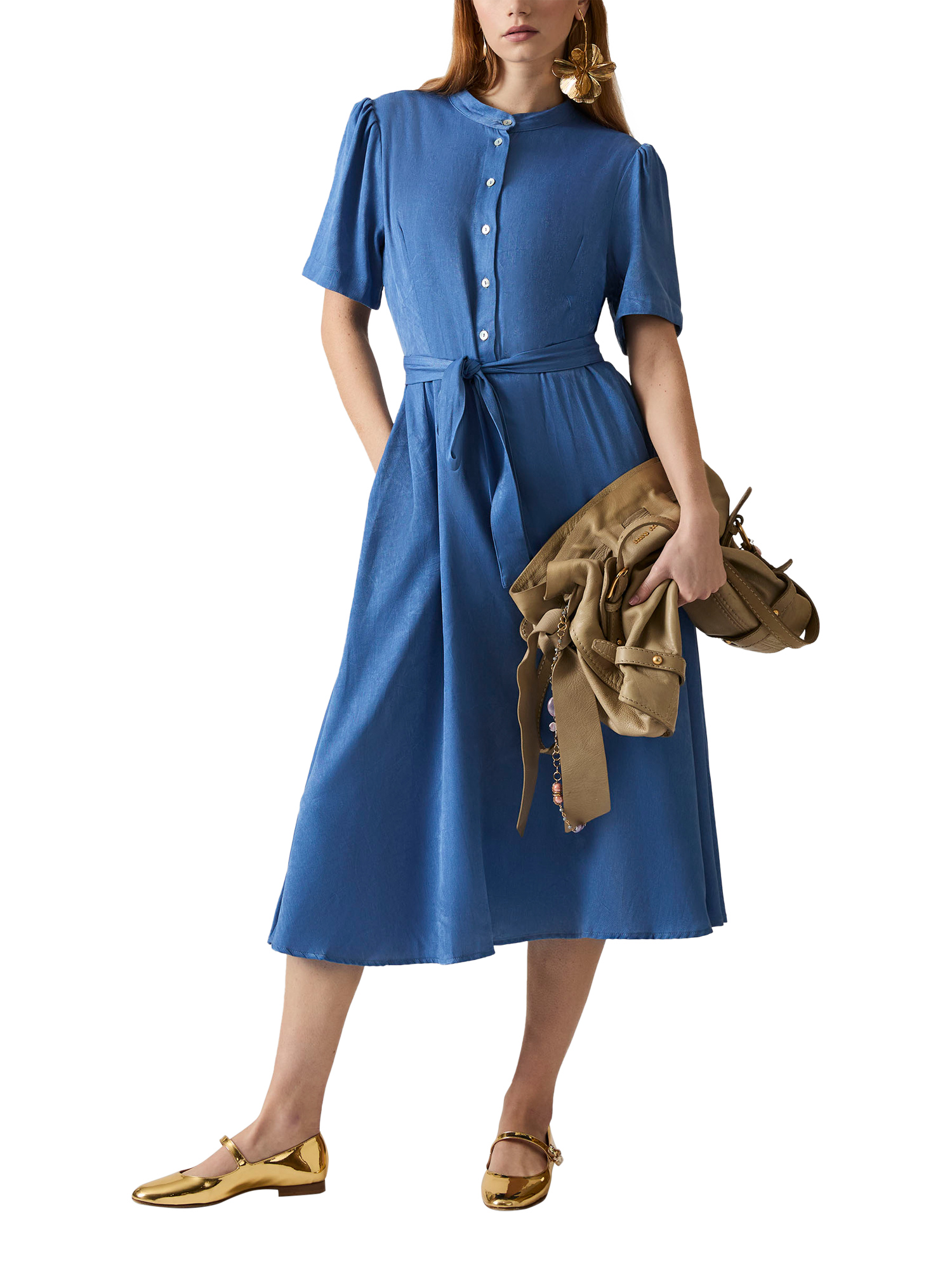 Product image 5 of 6, which shows James Lakeland Day Shirt Dress, Blue, 8