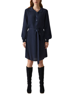 James Lakeland Belted Shirt Dress, Navy, Navy