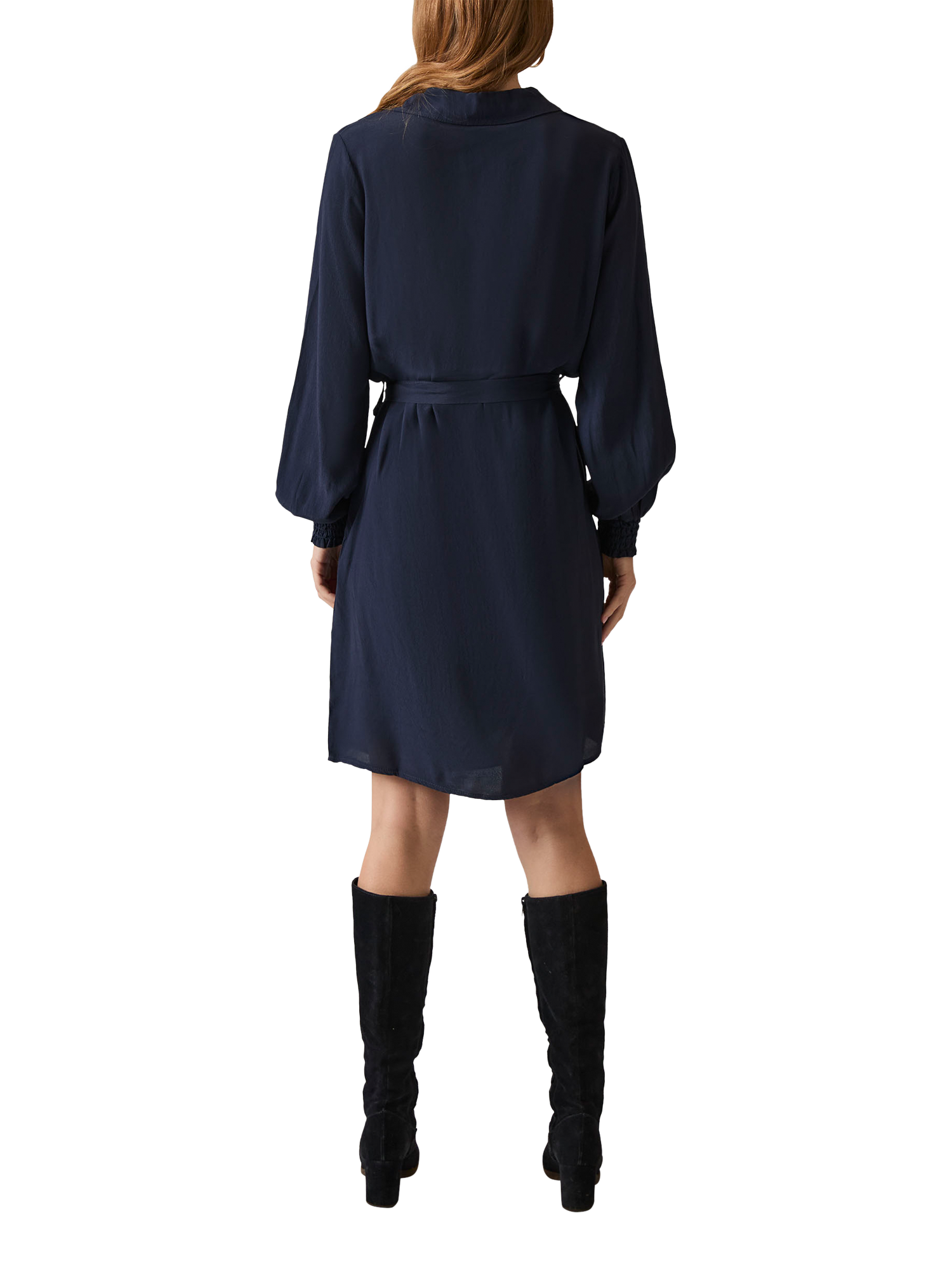 Product image 2 of 6, which shows James Lakeland Belted Shirt Dress, Navy, 8