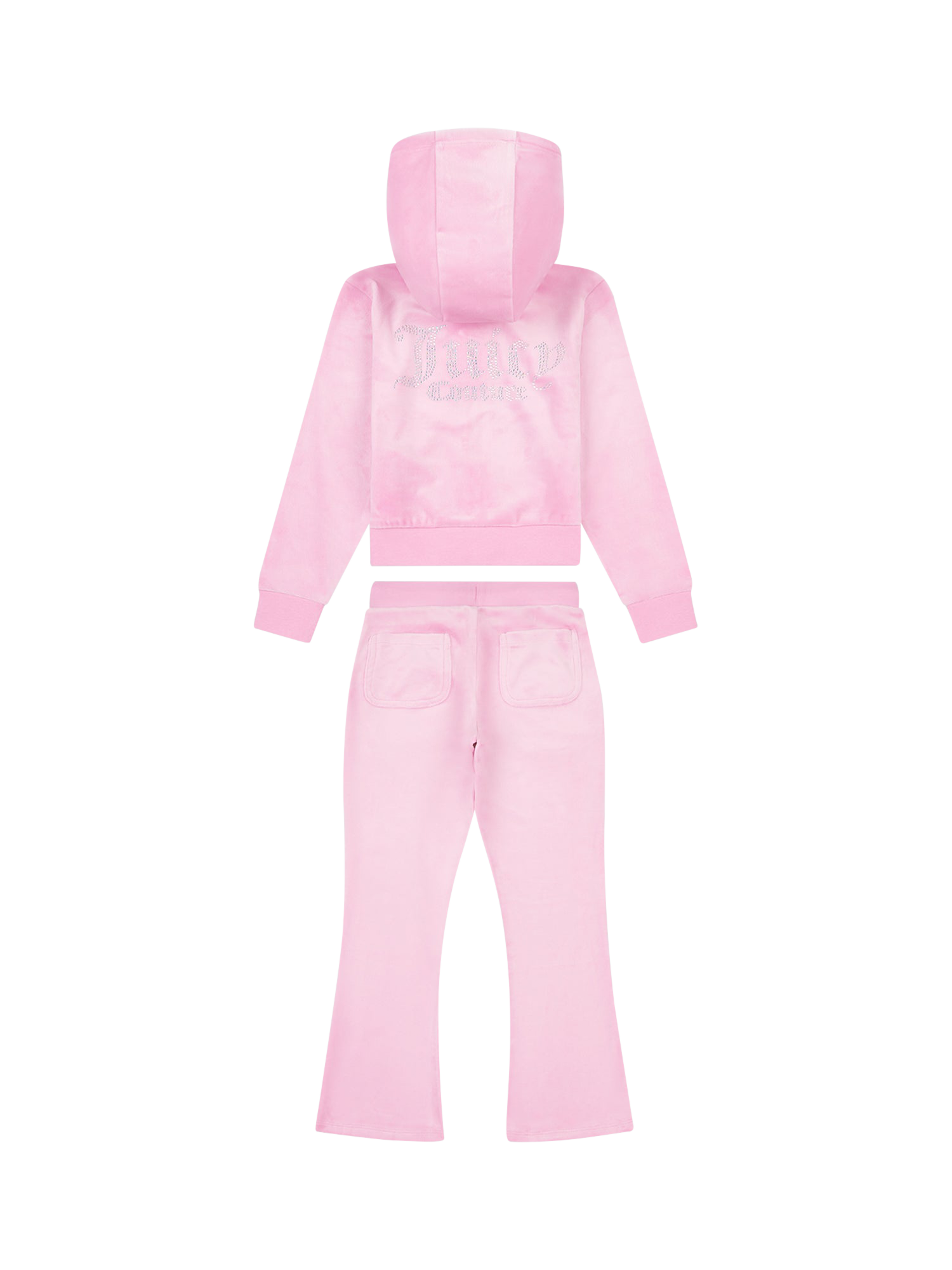 Product image 2 of 6, which shows Juicy Couture Kids' Diamante Zip Through Hoodie & Bootcut Jogger Set, Pinky Lilac Chiffon, 3-4 years