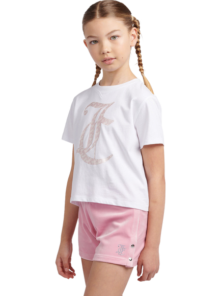 Juicy Couture Kids' Boxy T-Shirt & Velour Shorts Set, Pink Nectar, Pink Nectar