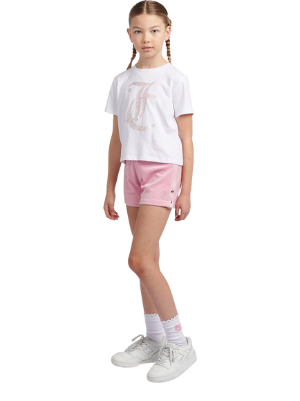 Juicy Couture Kids' Boxy T-Shirt & Velour Shorts Set, Pink Nectar - view 2, Pink Nectar