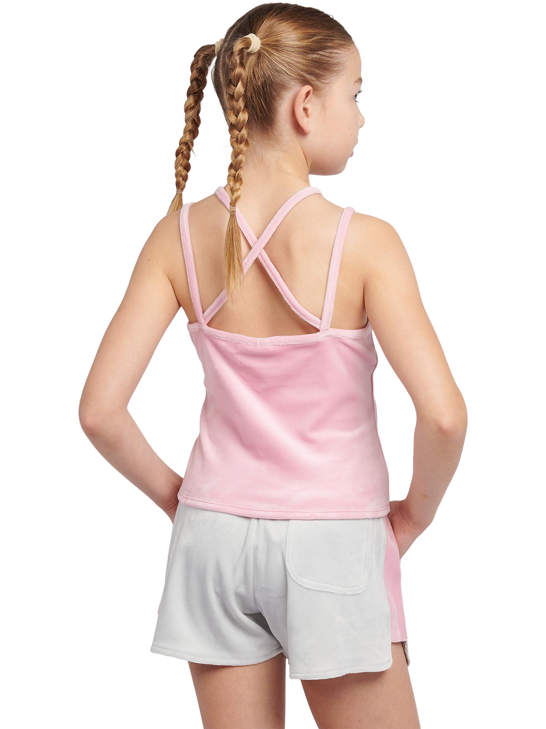 Product image 3 of 10, which shows Juicy Couture Kids' Vest Top and Shorts Set, Pink/Grey, 3-4 years