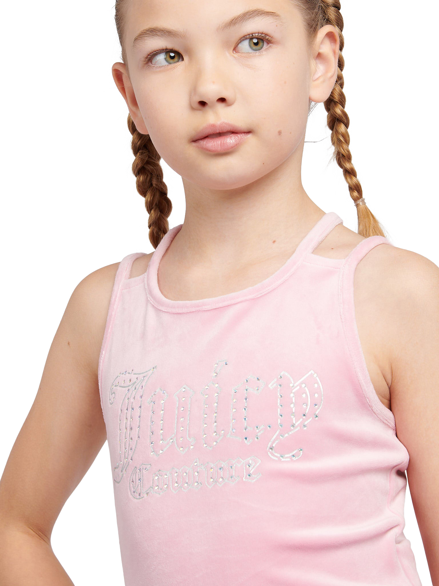 Product image 5 of 10, which shows Juicy Couture Kids' Vest Top and Shorts Set, Pink/Grey, 3-4 years