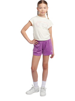Juicy Couture Kids' Heritage Ringer T-Shirt & Velour Shorts Set, Dewberry - view 2, Dewberry