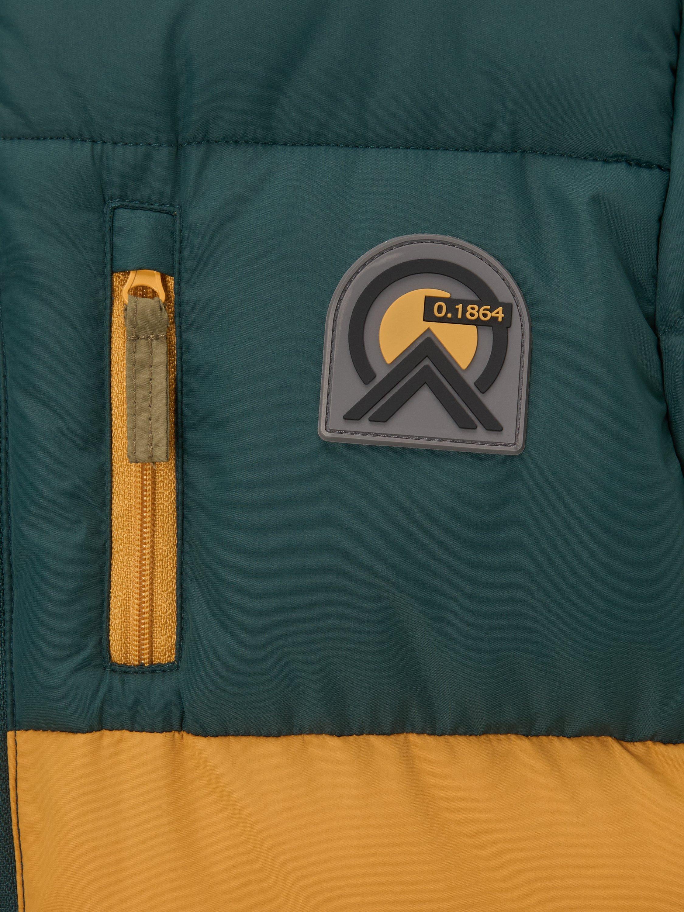 Product image 3 of 3, which shows John Lewis Kids' Colour Block Padded Jacket, Green, 8 years