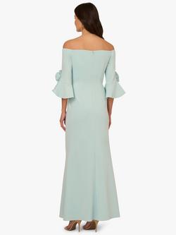 Adrianna Papell Rosette Scuba Crepe Dress, Aqua - view 2, Aqua