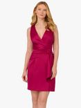 Adrianna Papell Satin Crepe Drape Dress, Magenta