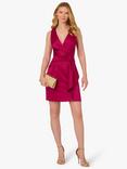 Adrianna Papell Satin Crepe Drape Dress, Magenta