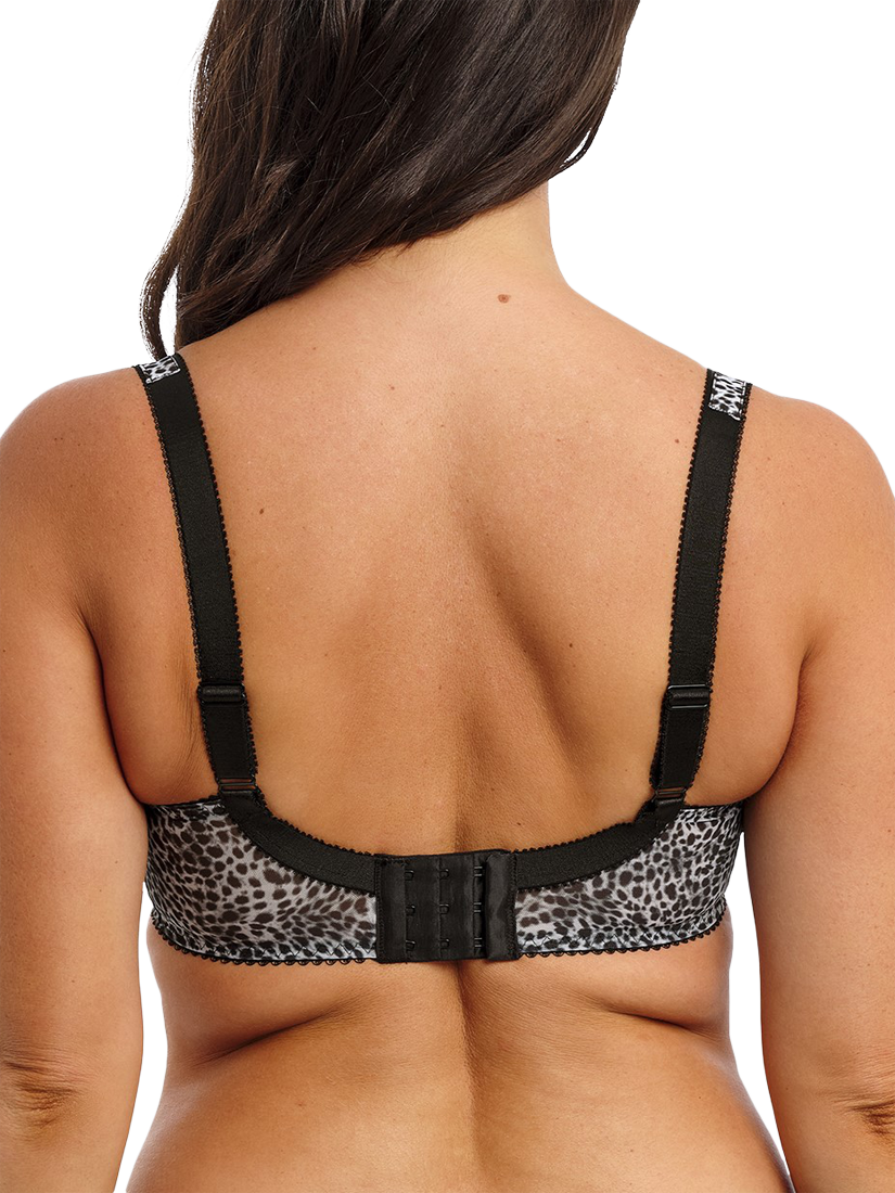 Product image 2 of 6, which shows Fantasie Lindsey Leopard Print Embroidered Underwire Bra, Monochrome, 32DD