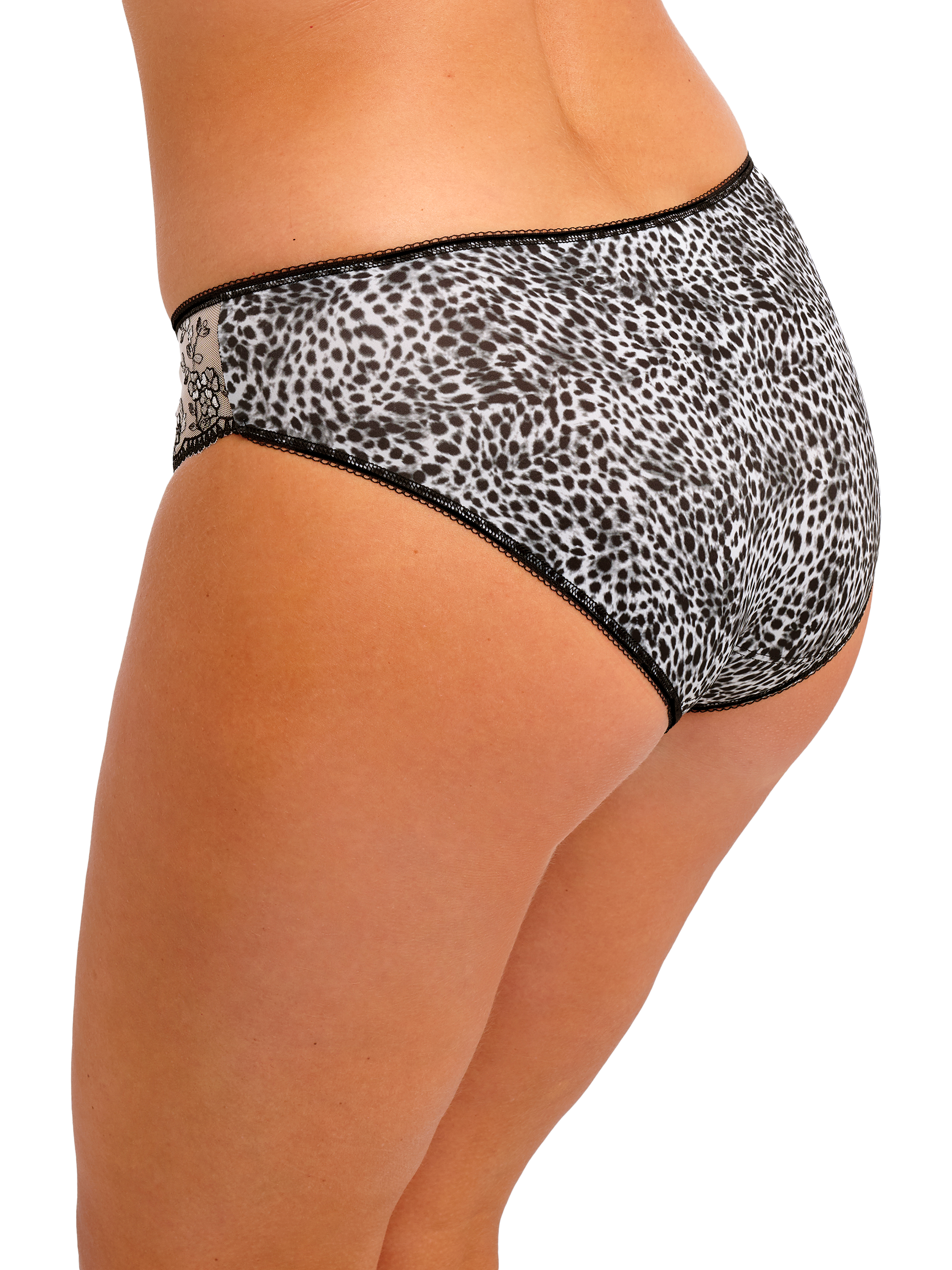 Product image 2 of 7, which shows Fantasie Lindsey Leapard Print Briefs, Monochrome, S