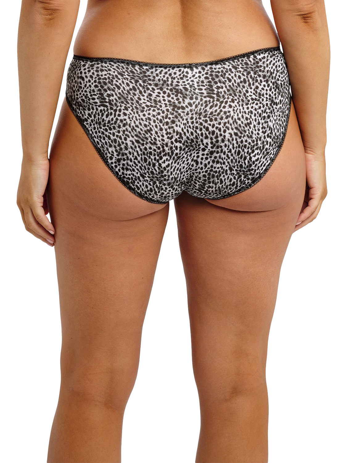 Product image 4 of 7, which shows Fantasie Lindsey Leapard Print Briefs, Monochrome, S