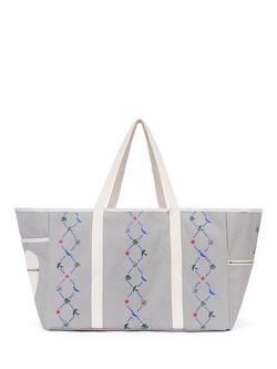 Cape Cove Canvas Twill Oversized Tote Bag, Grey/Multi - view 2, Grey/Multi