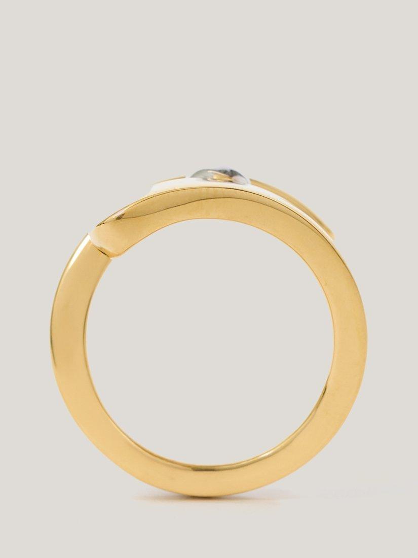 Product image 3 of 3, which shows Jigsaw Mixed Metal Bead Ring, Gold/Multi, S