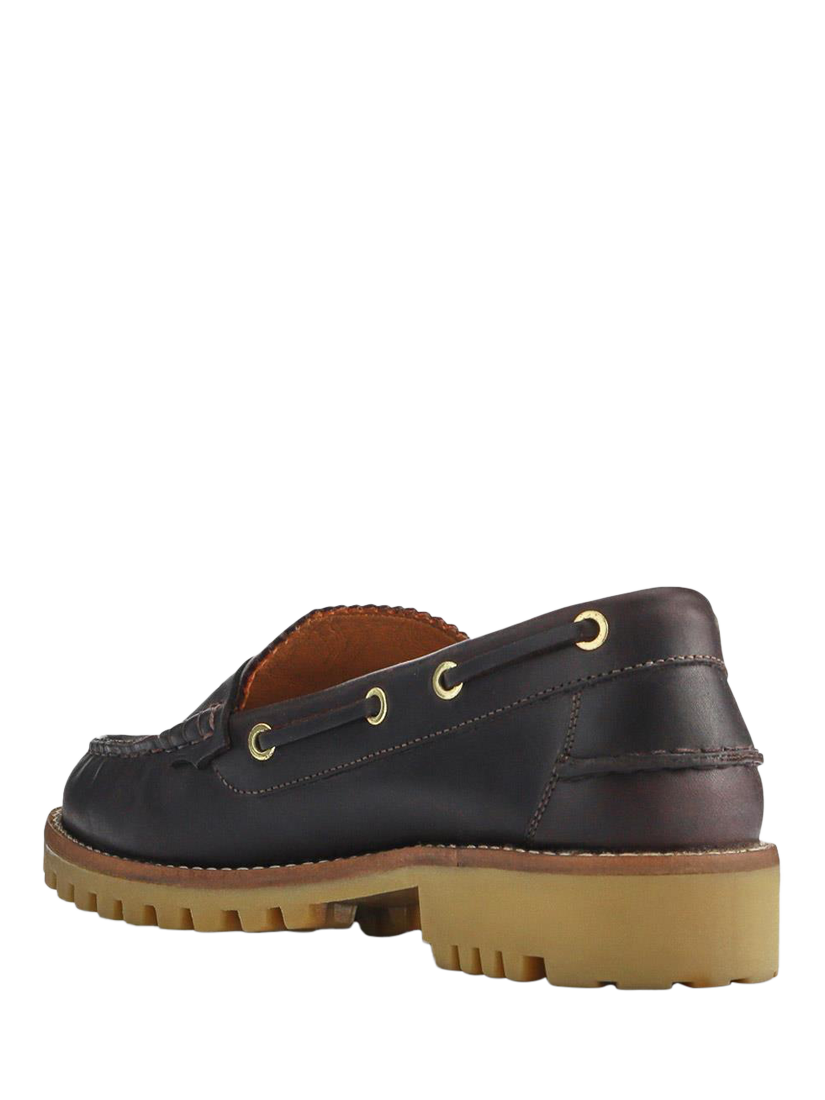 Product image 4 of 5, which shows Jones Bootmaker Miuccia Leather Moccasins, Brown, 3
