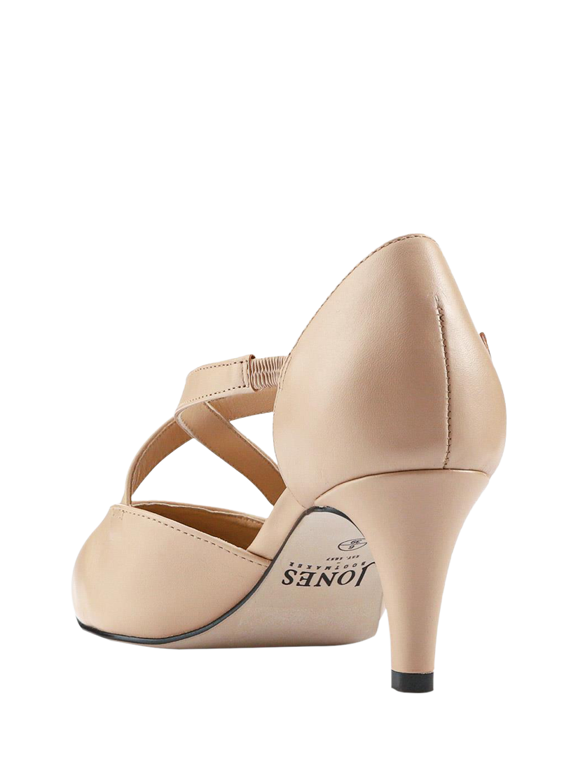 Product image 4 of 5, which shows Jones Bootmaker Ysa Leather Stiletto Heel Court Shoes, Beige, 3