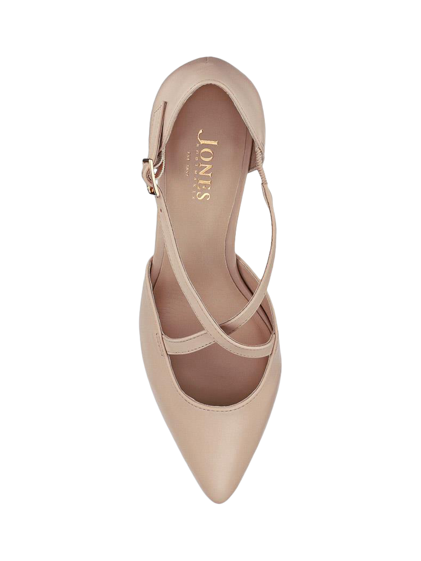 Product image 5 of 5, which shows Jones Bootmaker Ysa Leather Stiletto Heel Court Shoes, Beige, 3