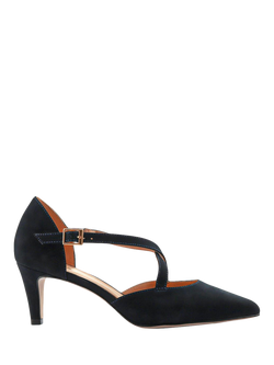 Jones Bootmaker Ysa Leather Stiletto Heel Court Shoes, Navy