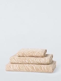 John Lewis Zebra Print Towels, Camel, Camel