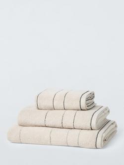 John Lewis Textured Stripe Towels, Natural