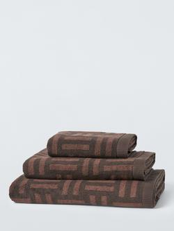 John Lewis Basket Weave Towels, Nutmeg/Cocoa